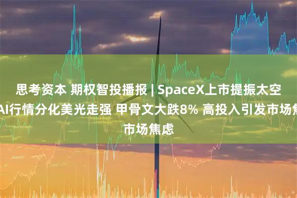 思考资本 期权智投播报 | SpaceX上市提振太空股 AI行情分化美光走强 甲骨文大跌8% 高投入引发市场焦虑