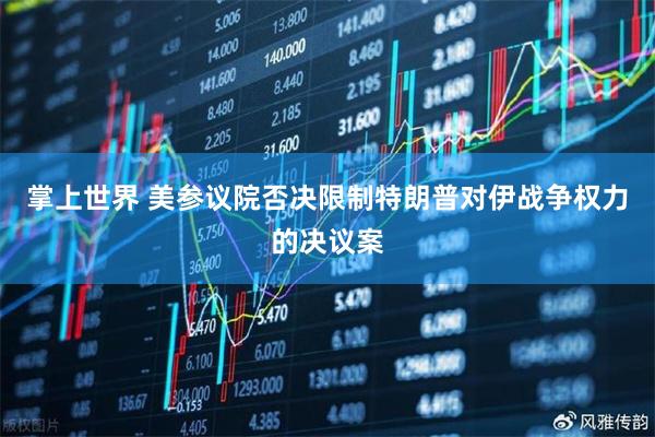 掌上世界 美参议院否决限制特朗普对伊战争权力的决议案